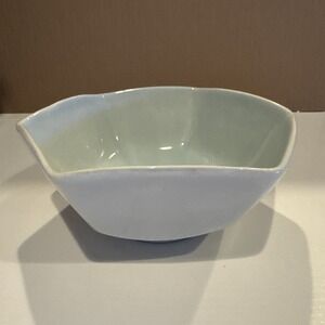 Vintage John Shedd studio art pottery Hexagon Bowl artist signed 8" Wide